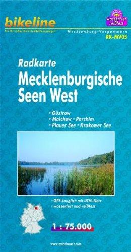 Bikeline Radkarte Deutschland: Mecklenburgische Seen West, Güstrow, Malchow, Parchim, Plauer See, Krakower See, RK-MV05, 1 : 75 000, wasserfest/reißfest, GPS-tauglich mit UTM-Netz