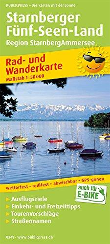 Starnberger Fünf-Seen-Land, Region StarnbergAmmersee: Rad- und Wanderkarte mit Ausflugszielen, Einkehr- & Freizeittipps, wetterfest, reissfest, ... 1:50000 (Rad- und Wanderkarte / RuWK)