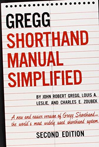 The GREGG Shorthand Manual Simplified