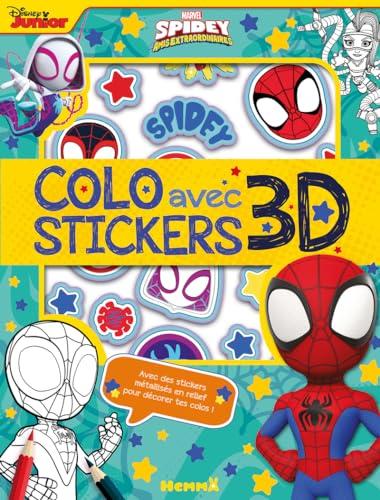 Marvel Spidey et ses amis extraordinaires : Colo avec stickers 3D : Avec des stickers métallisés en relief pour décorer tes colos !