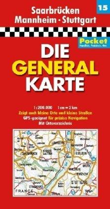 Die Generalkarte Pocket Saarbrücken, Mannheim, Stuttgart 1:200 000