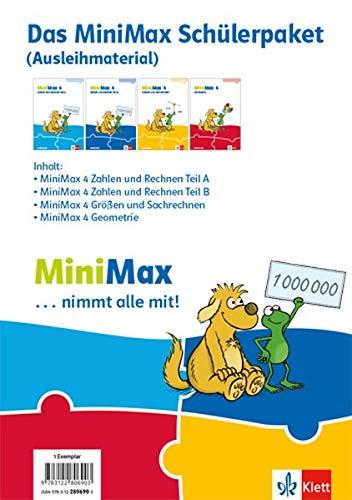 MiniMax 4: Schülerpaket (4 Themenhefte: Zahlen und Rechnen A, Zahlen und Rechnen B, Größen und Sachrechnen, Geometrie) - Ausleihmaterial Klasse 4 (MiniMax. Ausgabe ab 2019)