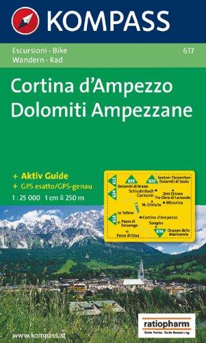 Cortina d' Ampezzo. Dolomiti Ampezzane 1 : 25 000: Escursioni / Bike. Wandern / Rad. GPS-genau