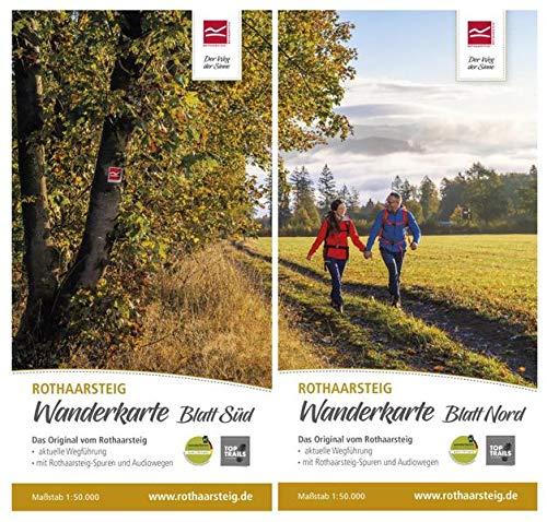 Wanderkarte Rothaarsteig Blatt Nord und Blatt Süd: Maßstab 1 : 50.000: Der Weg der Sinne. 154 km, 3931 Höhenmeter